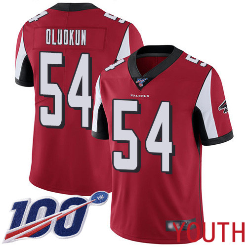 Atlanta Falcons Limited Red Youth Foye Oluokun Home Jersey NFL Football #54 100th Season Vapor Untouchable->youth nfl jersey->Youth Jersey